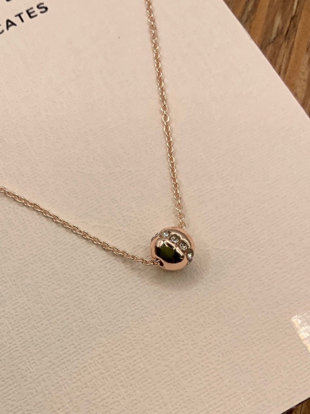 Bijoux Bar Delicate Rose Gold Tone Sphere Crystal Accents Necklace